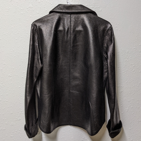 Nicola Berti - Large Perforated Leather Jacket - Picture 3 of 6